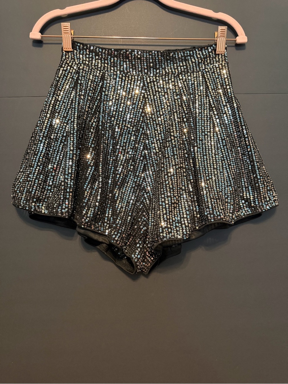 SHEIN Black Sequin Skort Shorts